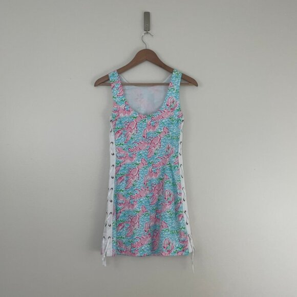 Lilly Pulitzer Delia Shift Dress in Lobstah Roll Spa Blue Size 00 - Picture 2 of 7